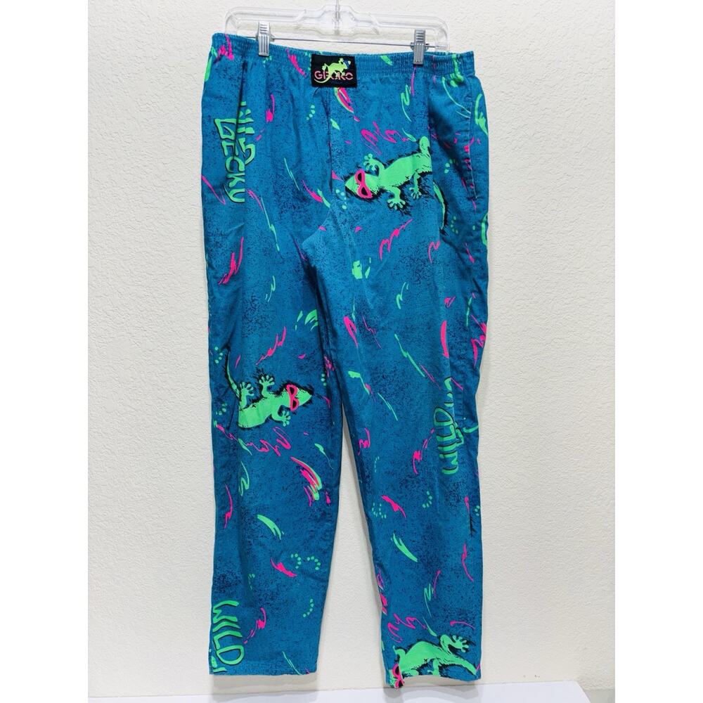 Gecko Pants Vintage 80s Large Elastic Worn Fits XL Made In USA